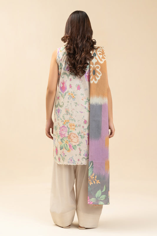 3 PIECE PRINTED LAWN SUIT-VERDANT GROVE (UNSTITCHED)