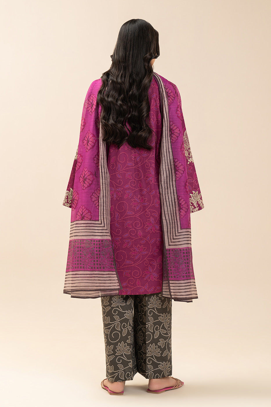 3 PIECE EMBROIDERED LAWN SUIT-NOCTURNAL BERRY (UNSTITCHED)