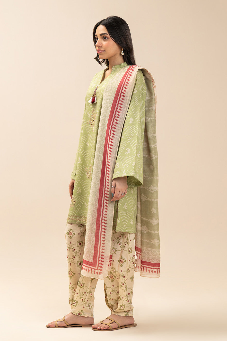 3 PIECE EMBROIDERED LAWN SUIT-MEADOW SUNSET (UNSTITCHED)