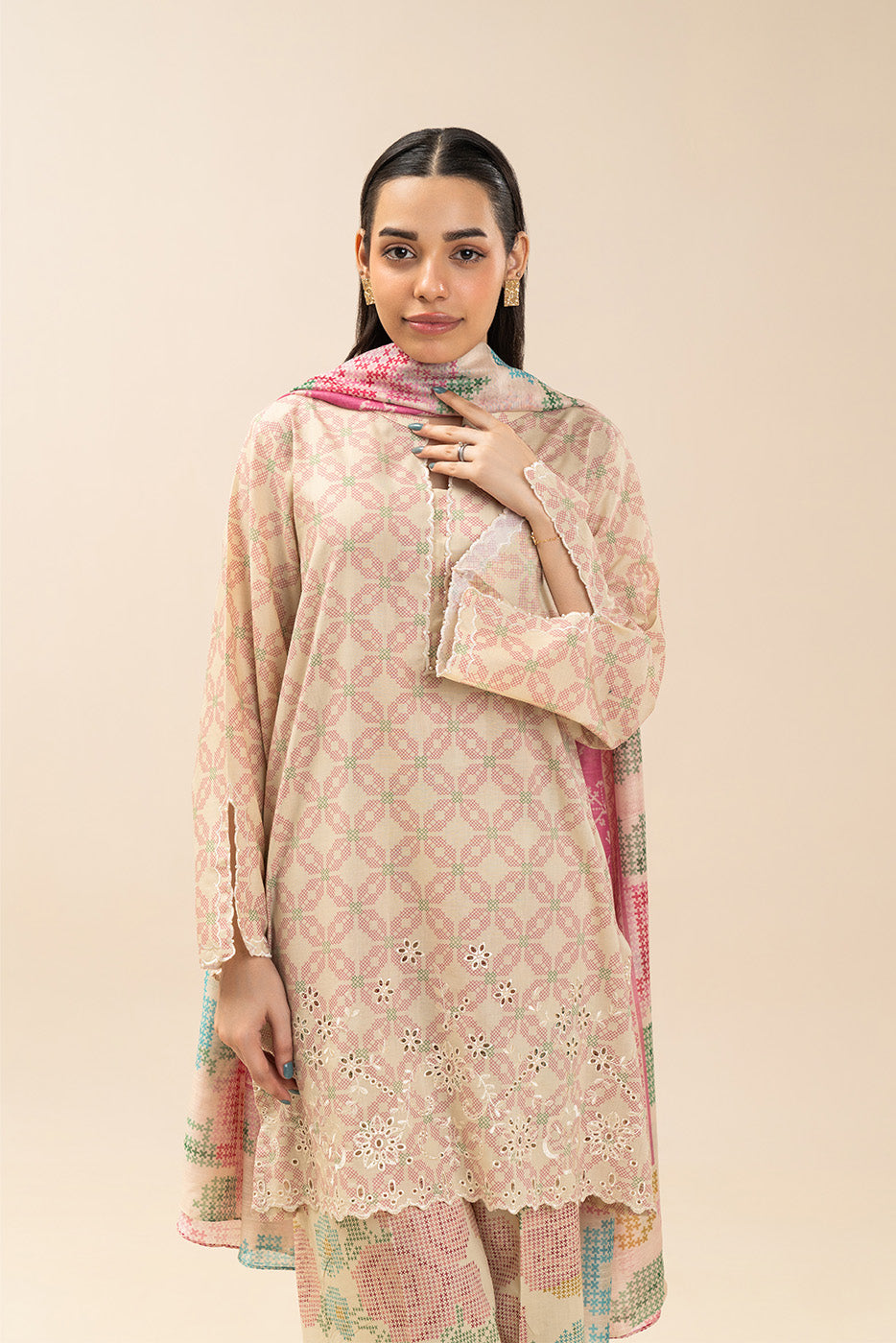 3 PIECE EMBROIDERED LAWN SUIT-ROSE ALLURE (UNSTITCHED)