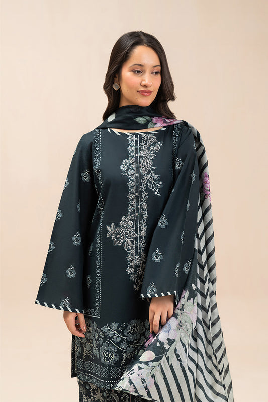3 PIECE EMBROIDERED LAWN SUIT-NOIR VINE (UNSTITCHED)