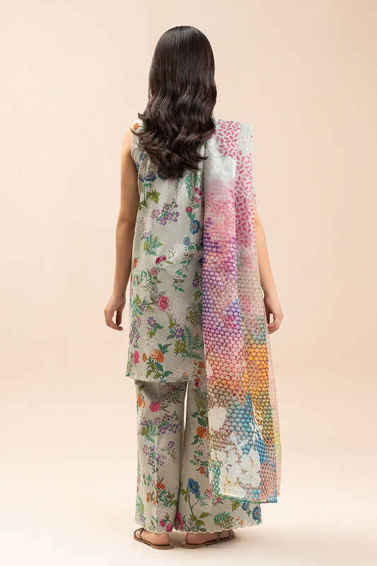 3 PIECE EMBROIDERED LAWN SUIT-FLORAL MEDLEY (UNSTITCHED)