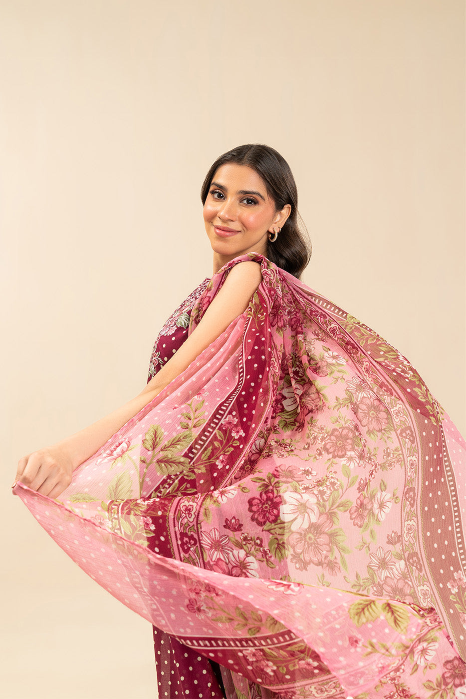 3 PIECE EMBROIDERED LAWN SUIT-BERRY BLUSH (UNSTITCHED)