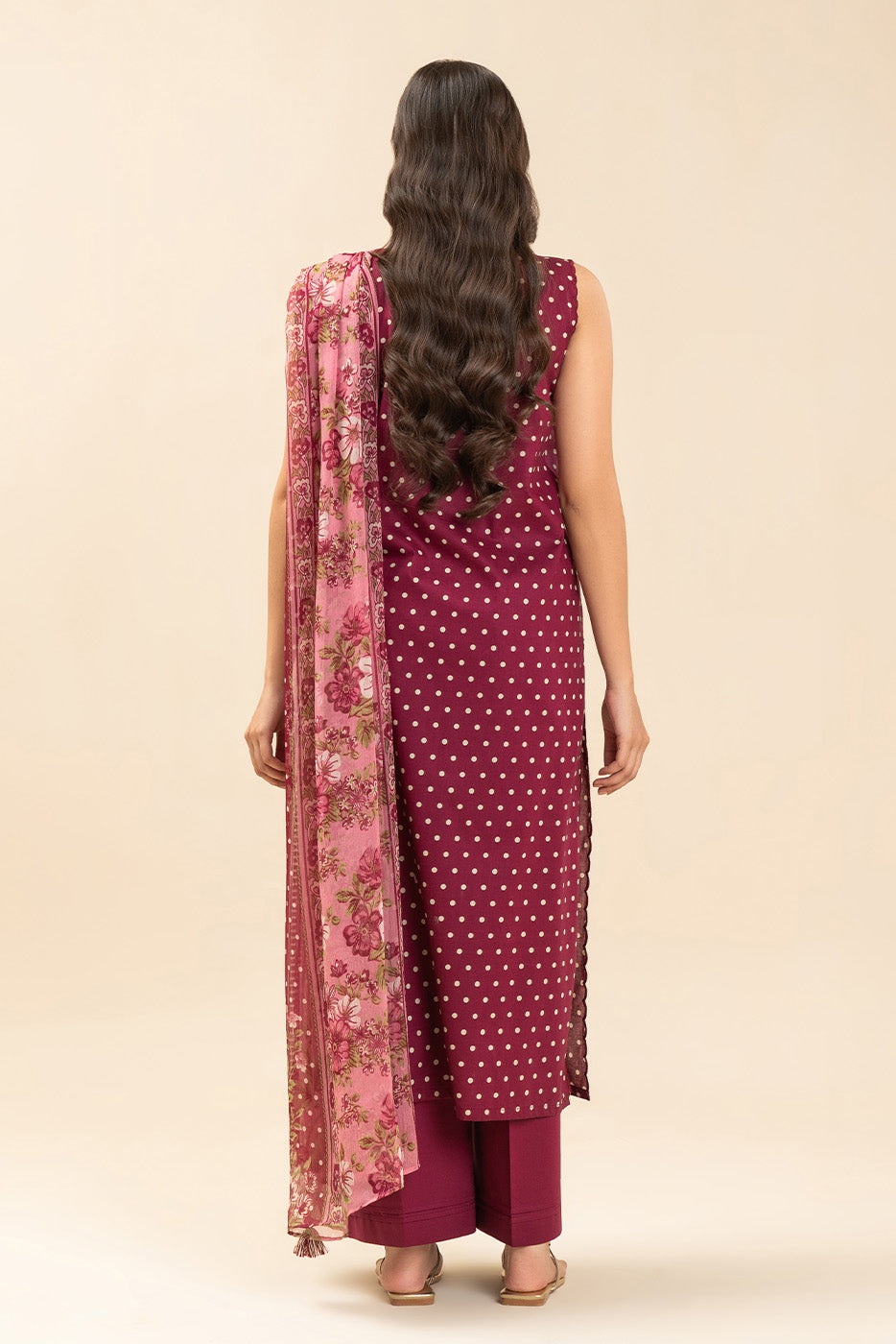 3 PIECE EMBROIDERED LAWN SUIT-BERRY BLUSH (UNSTITCHED)