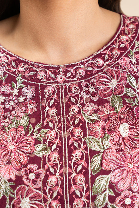 3 PIECE EMBROIDERED LAWN SUIT-BERRY BLUSH (UNSTITCHED)