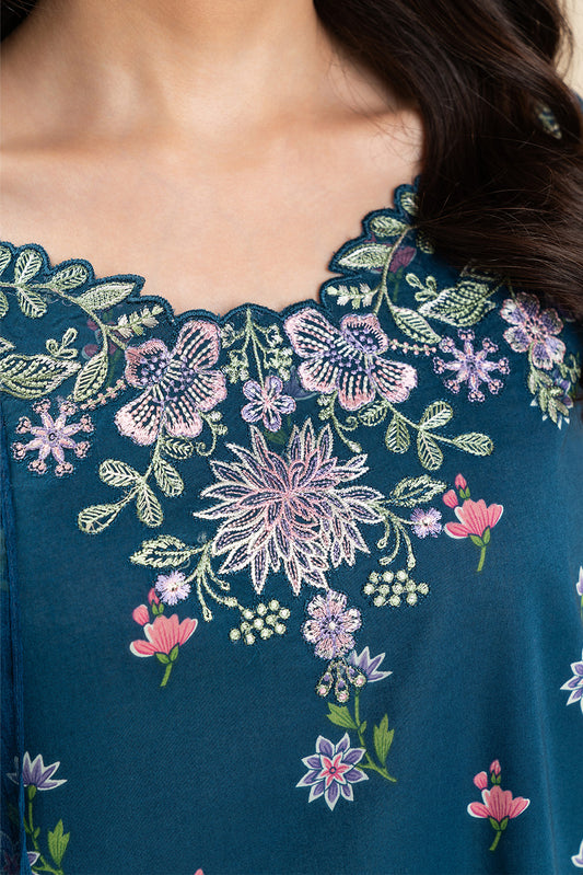 3 PIECE EMBROIDERED LAWN SUIT-FLEUR BLEU (UNSTITCHED)