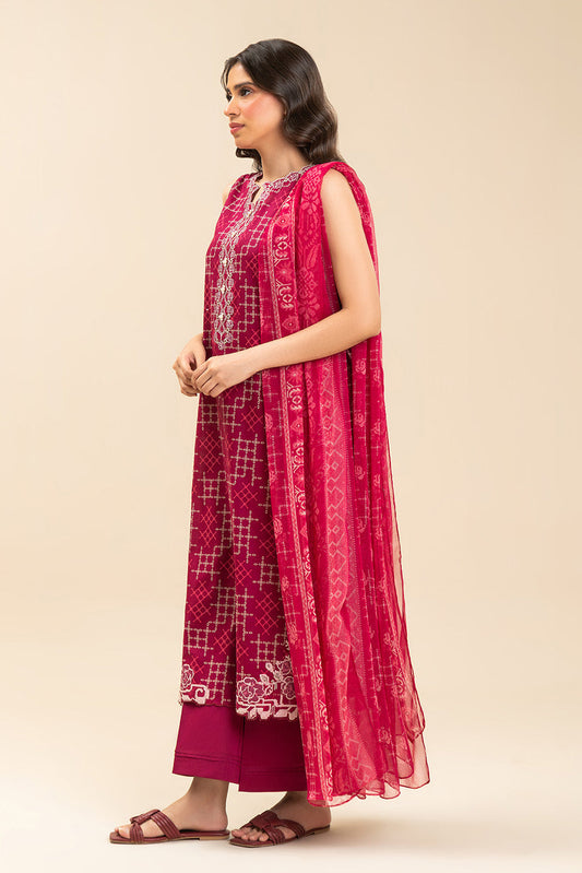 3 PIECE EMBROIDERED LAWN SUIT-BERRY TRELLIS (UNSTITCHED)