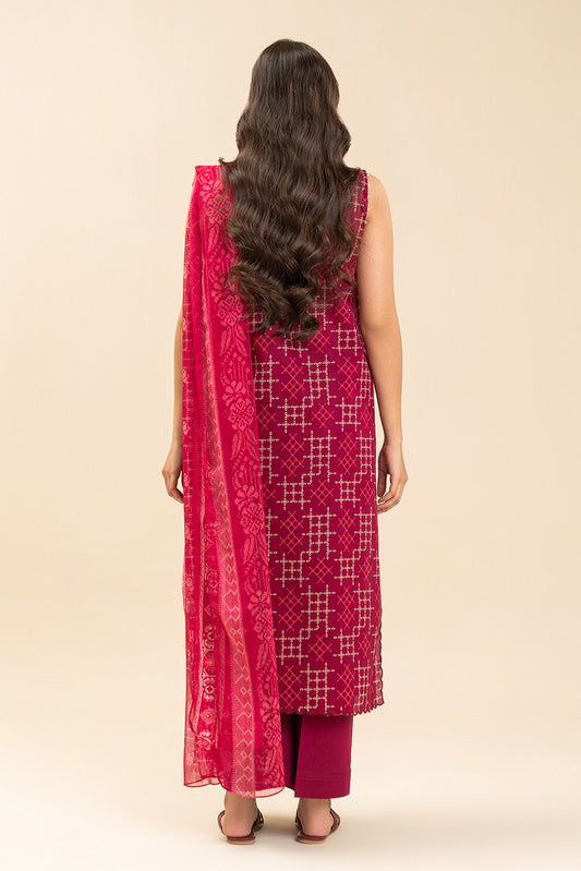 3 PIECE EMBROIDERED LAWN SUIT-BERRY TRELLIS (UNSTITCHED)