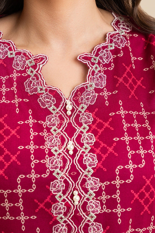 3 PIECE EMBROIDERED LAWN SUIT-BERRY TRELLIS (UNSTITCHED)