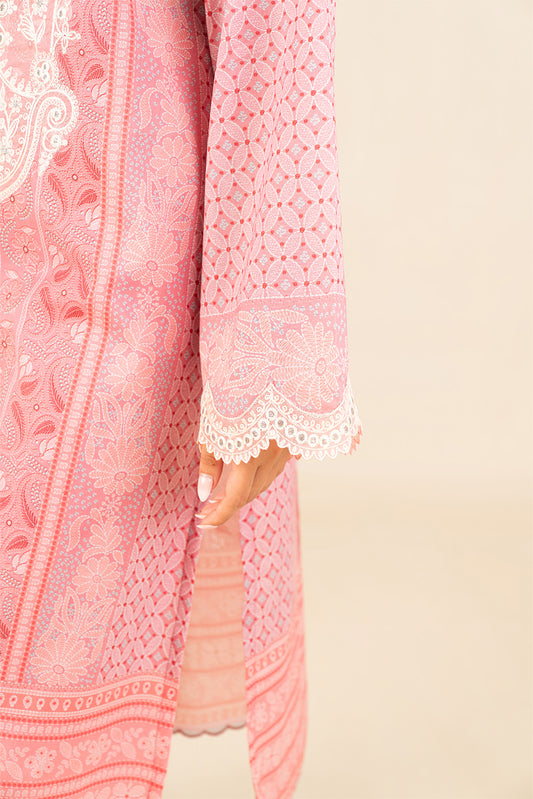 3 PIECE EMBROIDERED LAWN SUIT-VINTAGE TAUPE (UNSTITCHED)