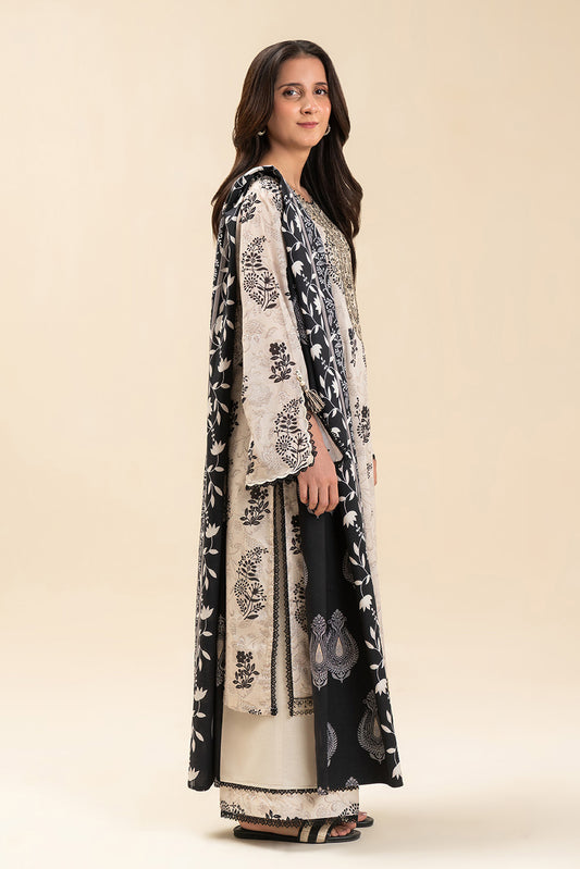 3 PIECE EMBROIDERED LAWN SUIT-IVORY DREAM (UNSTITCHED)