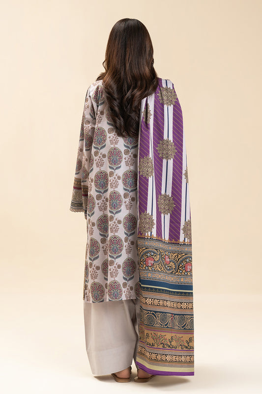 3 PIECE EMBROIDERED LAWN SUIT-SMOKY GLEAM (UNSTITCHED)