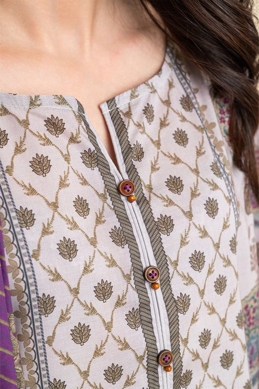 3 PIECE EMBROIDERED LAWN SUIT-SMOKY GLEAM (UNSTITCHED)