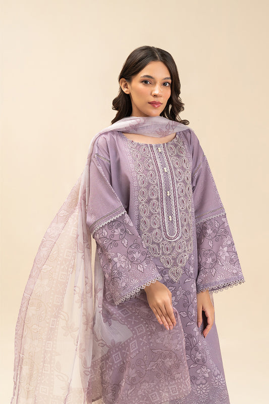 3 PIECE EMBROIDERED LAWN SUIT-LAVENDER SPIRIT (UNSTITCHED)