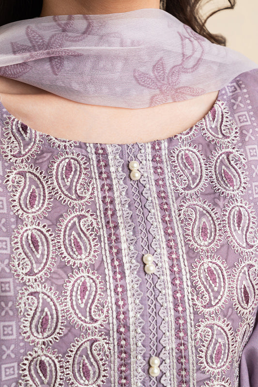 3 PIECE EMBROIDERED LAWN SUIT-LAVENDER SPIRIT (UNSTITCHED)