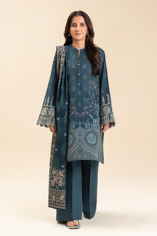 3 PIECE EMBROIDERED LAWN SUIT-DEEP PAISLEY (UNSTITCHED)