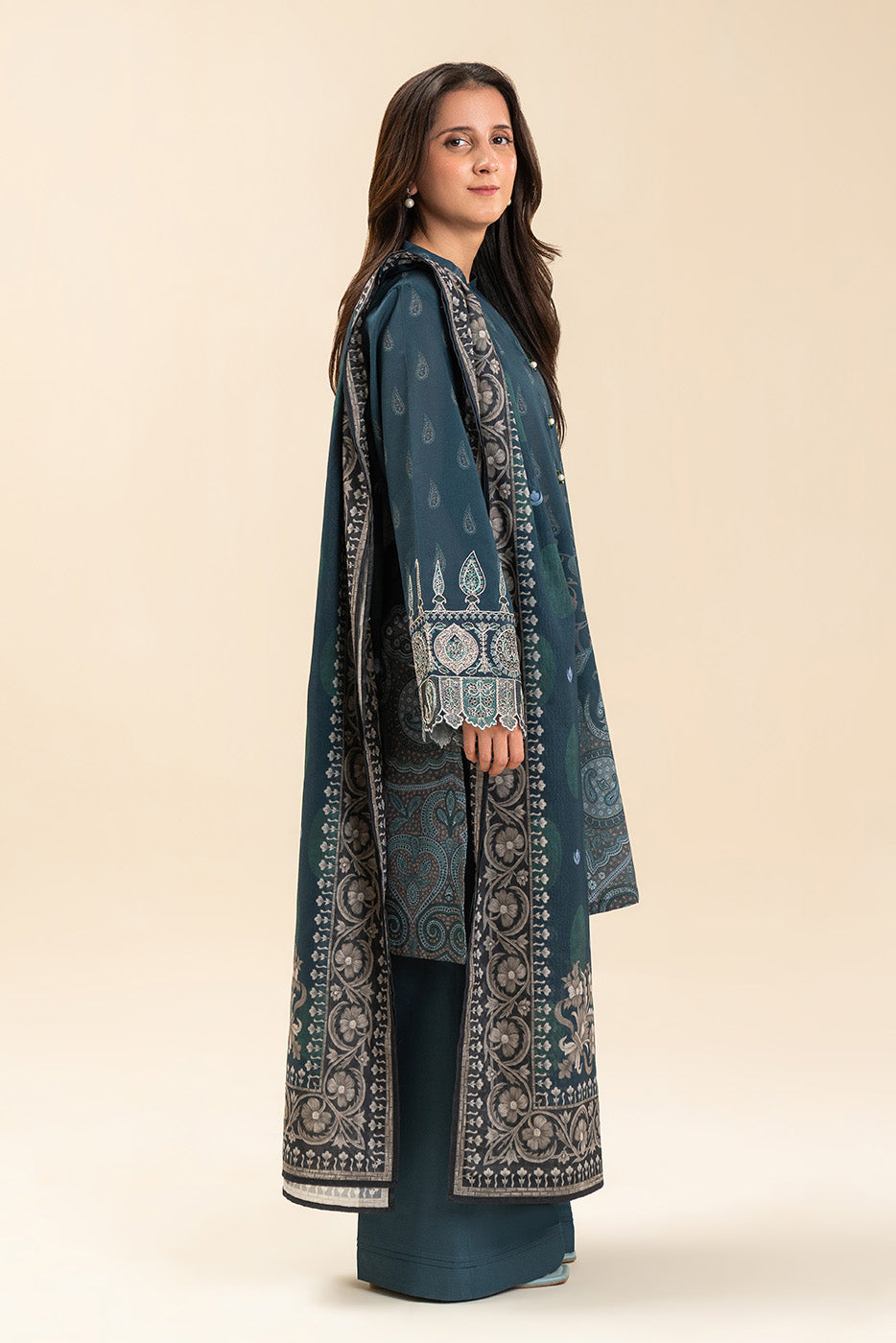 3 PIECE EMBROIDERED LAWN SUIT-DEEP PAISLEY (UNSTITCHED)