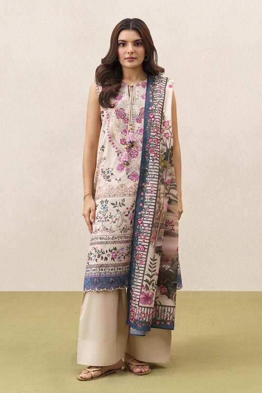 3 PIECE EMBROIDERED LAWN SUIT-ETHEREAL BLOOM (UNSTITCHED)