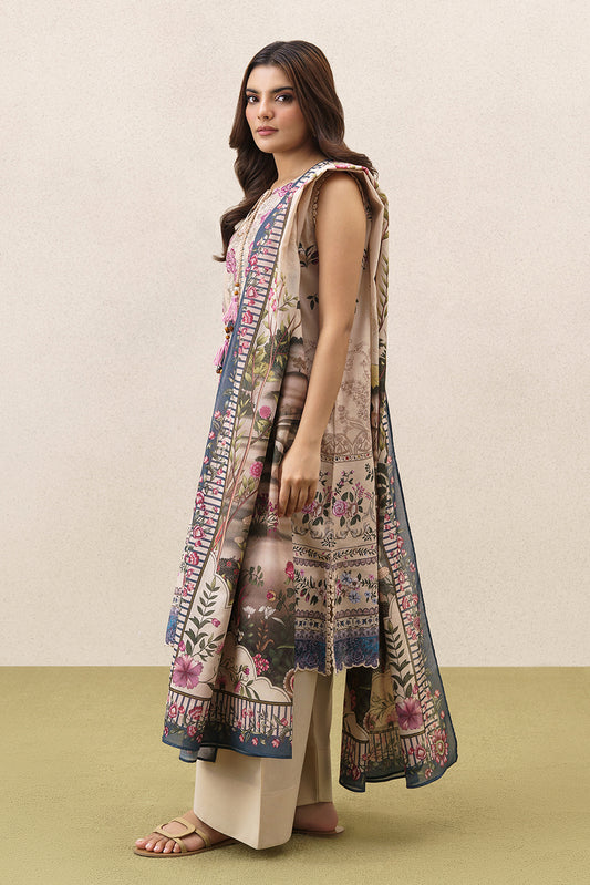 3 PIECE EMBROIDERED LAWN SUIT-ETHEREAL BLOOM (UNSTITCHED)
