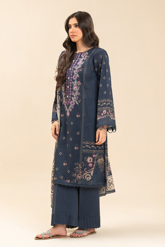 3 PIECE EMBROIDERED LAWN SUIT-BOTANIC AZURE (UNSTITCHED)