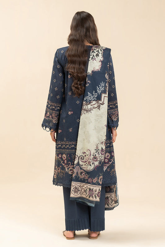 3 PIECE EMBROIDERED LAWN SUIT-BOTANIC AZURE (UNSTITCHED)