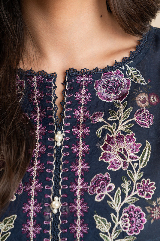 3 PIECE EMBROIDERED LAWN SUIT-BOTANIC AZURE (UNSTITCHED)