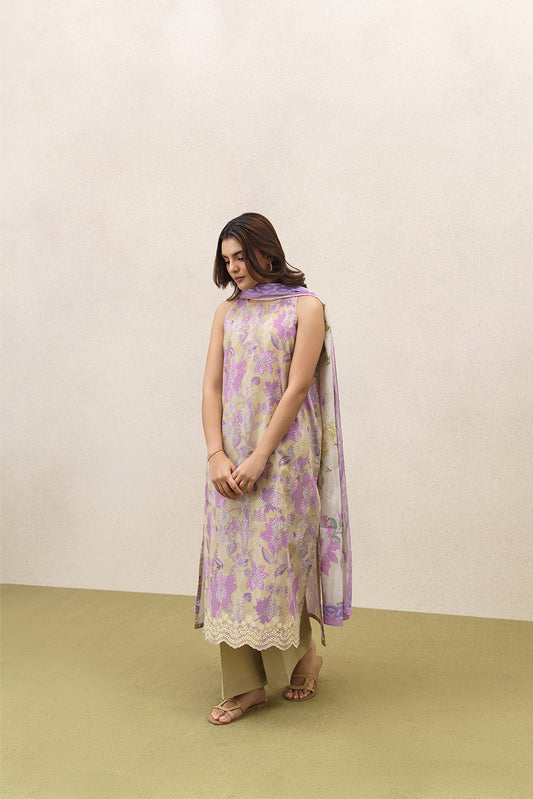 3 PIECE EMBROIDERED LAWN SUIT-LIME VERDANT (UNSTITCHED)