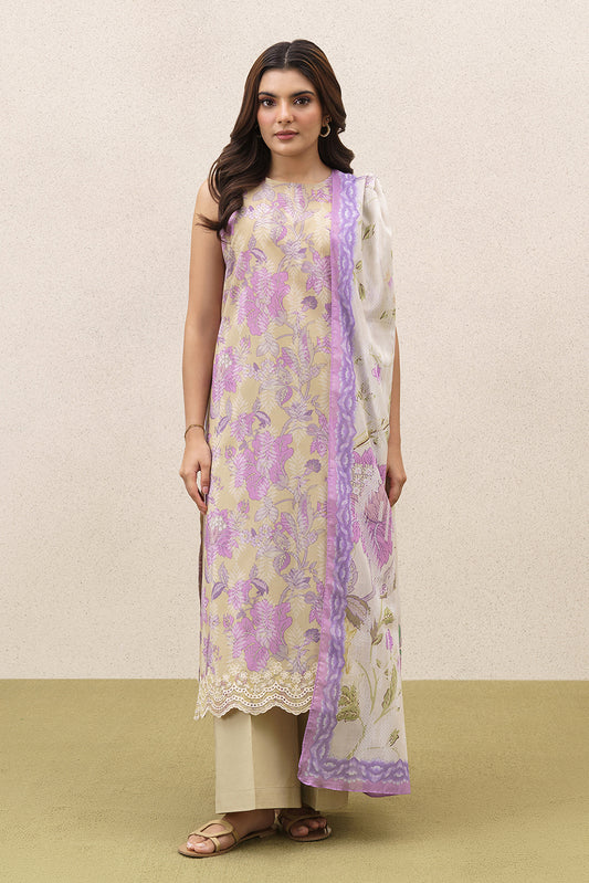 3 PIECE EMBROIDERED LAWN SUIT-LIME VERDANT (UNSTITCHED)