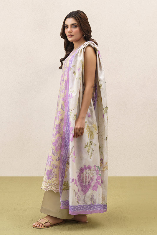 3 PIECE EMBROIDERED LAWN SUIT-LIME VERDANT (UNSTITCHED)