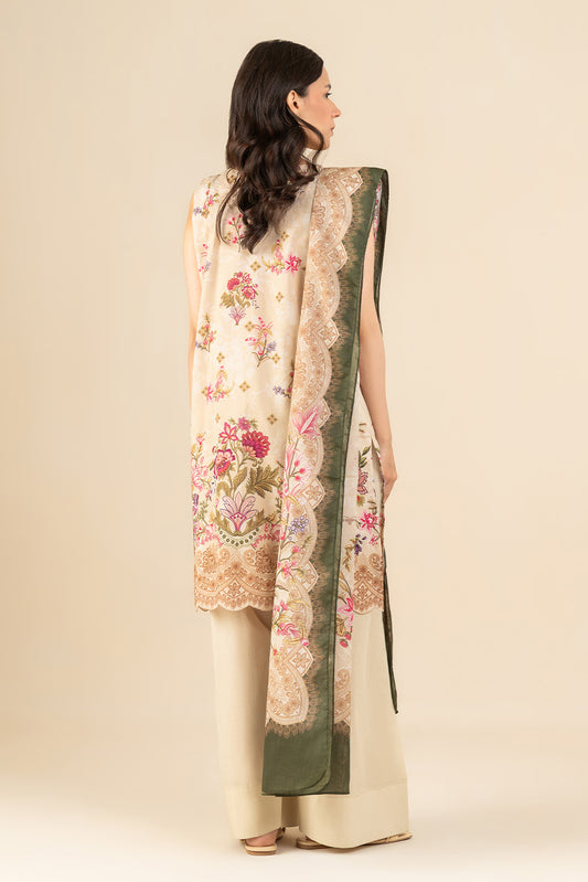 3 PIECE EMBROIDERED LAWN SUIT-IVORY FLEUR (UNSTITCHED)