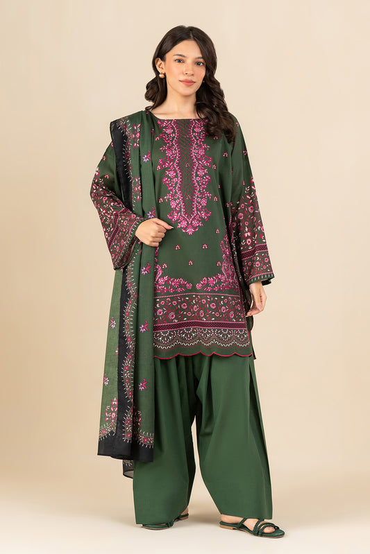3 PIECE EMBROIDERED LAWN SUIT-MYSTIC GARDEN (UNSTITCHED)