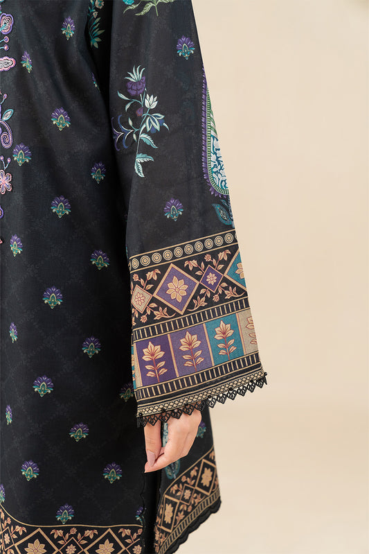 3 PIECE EMBROIDERED LAWN SUIT-CHARCOAL CHARM (UNSTITCHED)
