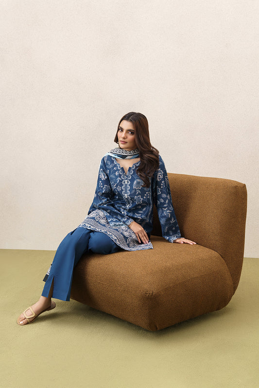 3 PIECE EMBROIDERED LAWN SUIT-MIDNIGHT AURA (UNSTITCHED)