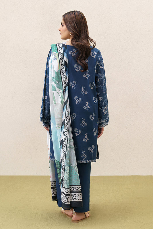 3 PIECE EMBROIDERED LAWN SUIT-MIDNIGHT AURA (UNSTITCHED)