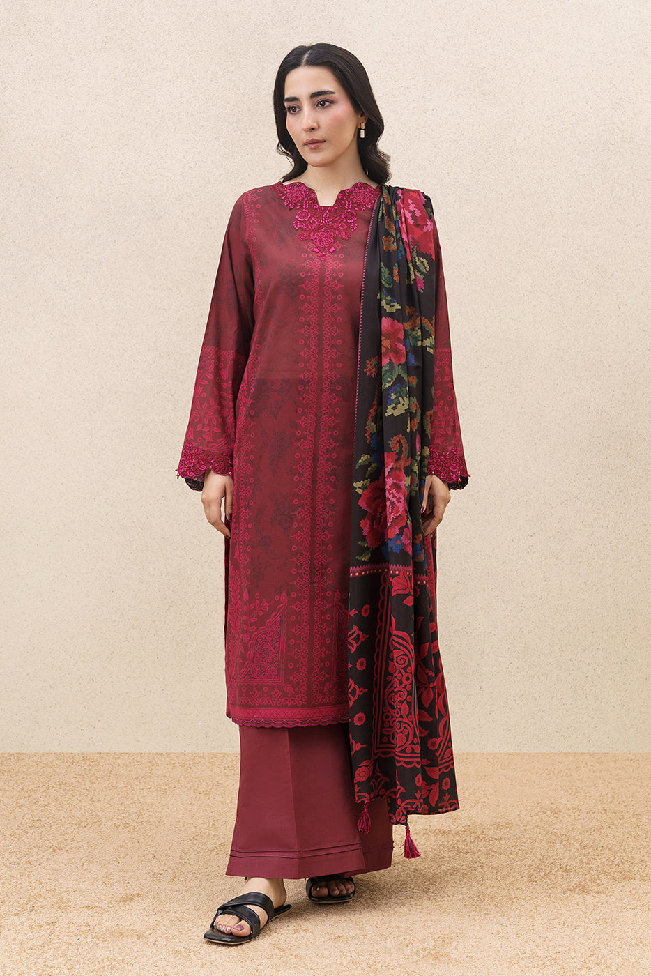 3 PIECE EMBROIDERED LAWN SUIT-REGAL WEAVE (UNSTITCHED)