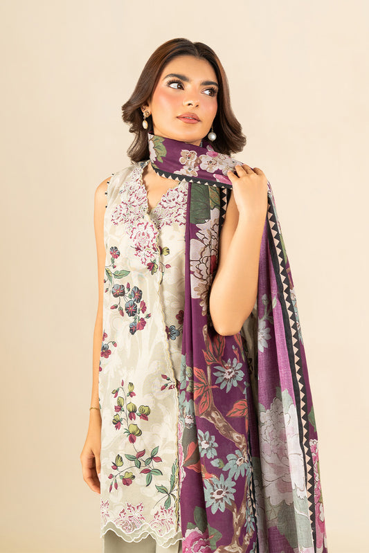 3 PIECE EMBROIDERED LAWN SUIT-SELENE GLOW (UNSTITCHED)