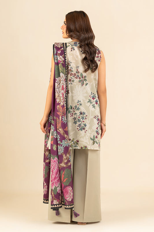 3 PIECE EMBROIDERED LAWN SUIT-SELENE GLOW (UNSTITCHED)