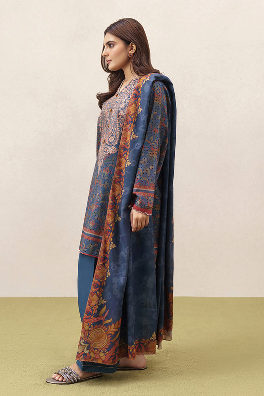 3 PIECE EMBROIDERED LAWN SUIT-FLORAL MEADOW (UNSTITCHED)