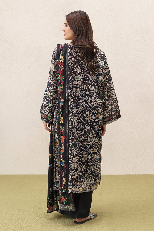 3 PIECE EMBROIDERED LAWN SUIT-FLORAL FOREST (UNSTITCHED)