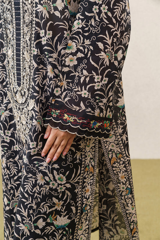 3 PIECE EMBROIDERED LAWN SUIT-FLORAL FOREST (UNSTITCHED)