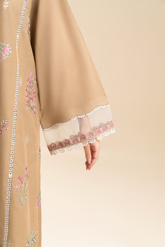 3 PIECE EMBROIDERED LAWN SUIT-DUSTY BEIGE (UNSTITCHED)