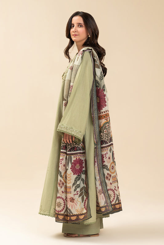 2 PIECE EMBROIDERED SELF JACQUARD SUIT-OPULENT SAGE (UNSTITCHED)