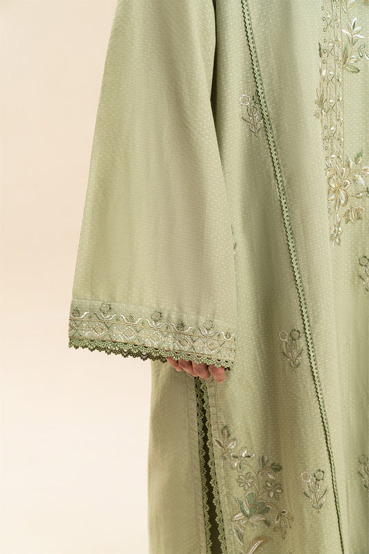 2 PIECE EMBROIDERED SELF JACQUARD SUIT-OPULENT SAGE (UNSTITCHED)