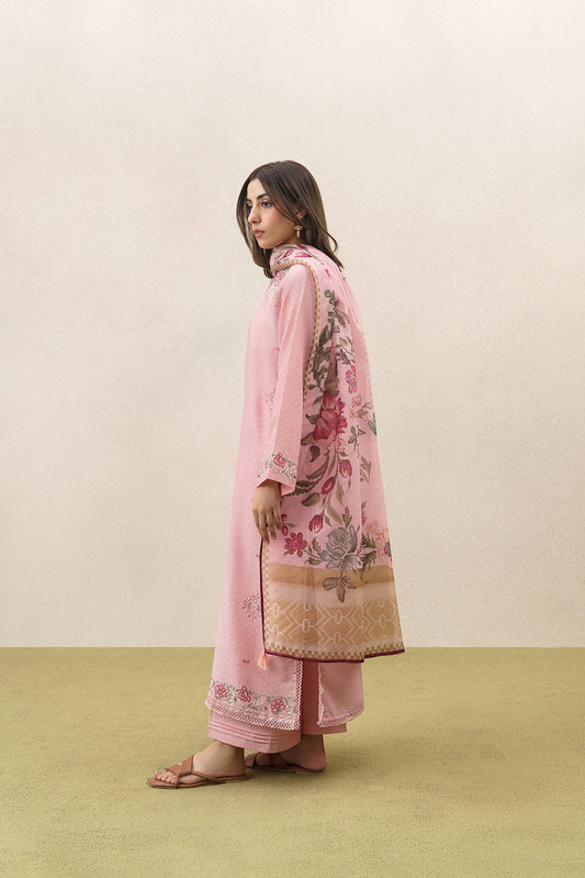 3 PIECE EMBROIDERED SELF JACQUARD SUIT-ALLURING FLORET (UNSTITCHED)