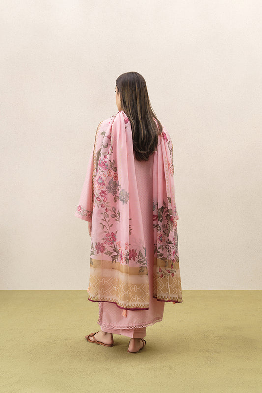 3 PIECE EMBROIDERED SELF JACQUARD SUIT-ALLURING FLORET (UNSTITCHED)