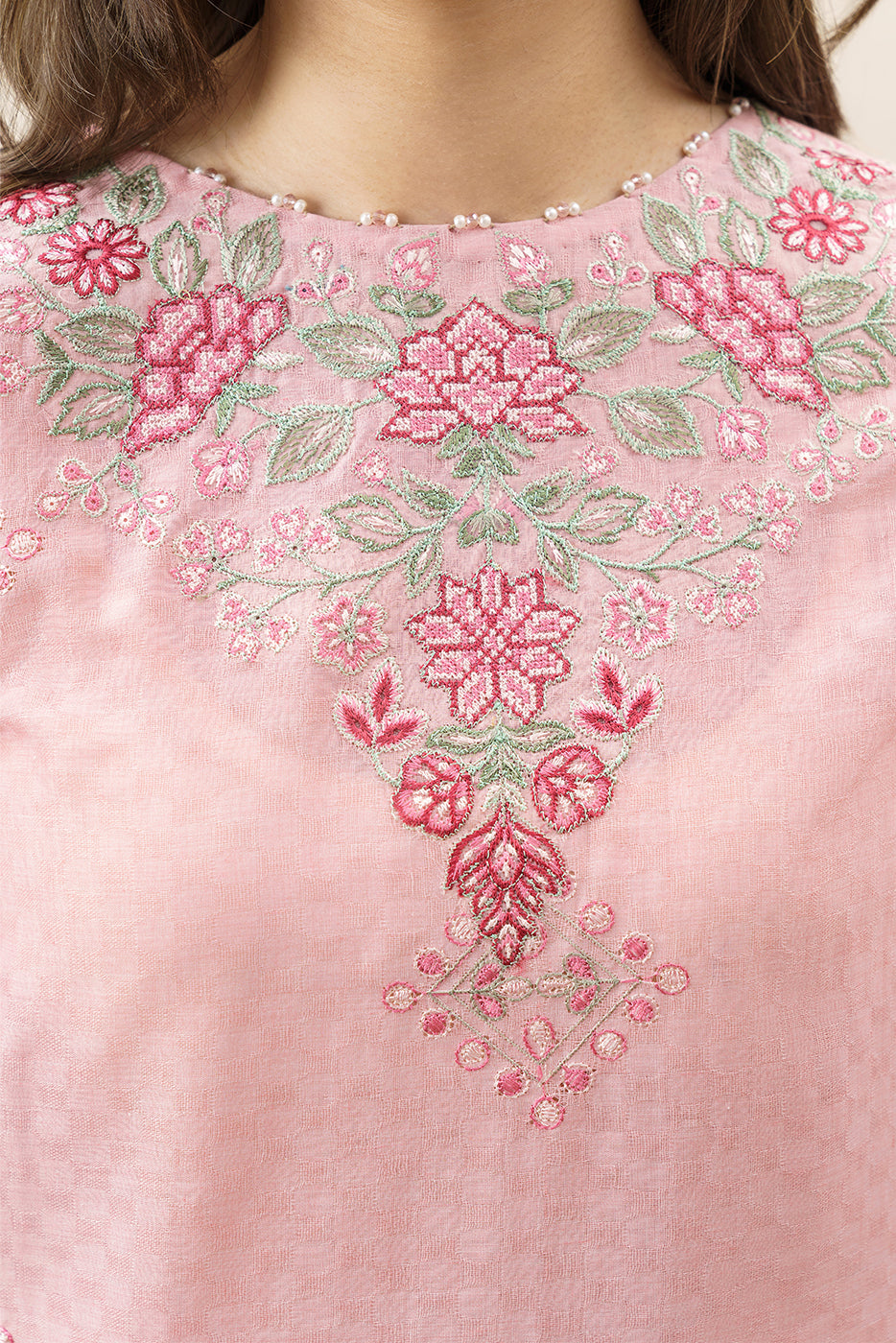 3 PIECE EMBROIDERED SELF JACQUARD SUIT-ALLURING FLORET (UNSTITCHED)