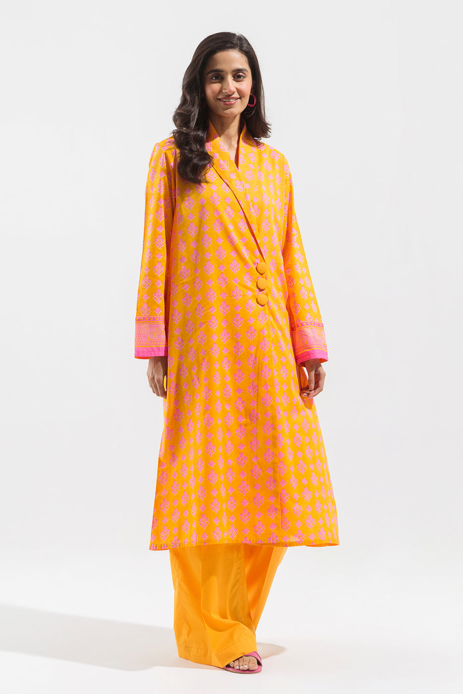 2 PIECE - PRINTED  LAWN SUIT - GOLDEN POPPY (UNSTITCHED)