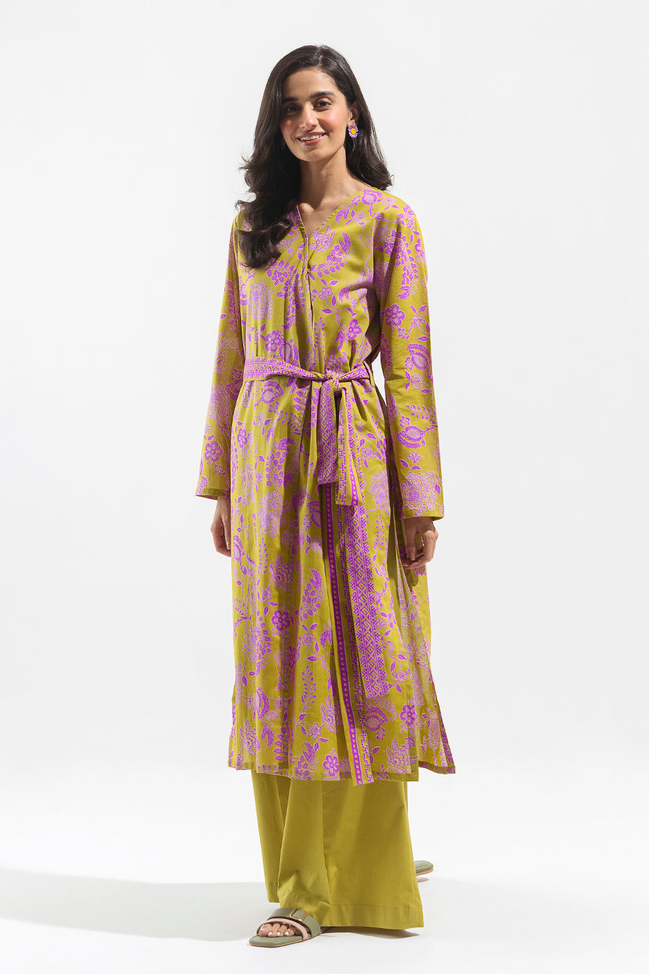 2 PIECE - PRINTED  LAWN SUIT - GOLDEN POPPY (UNSTITCHED)