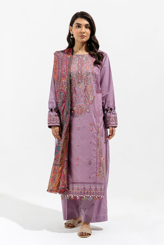 2 PIECE - EMBROIDERED LAWN SUIT - INTRICATE LAVENDER (UNSTITCHED)