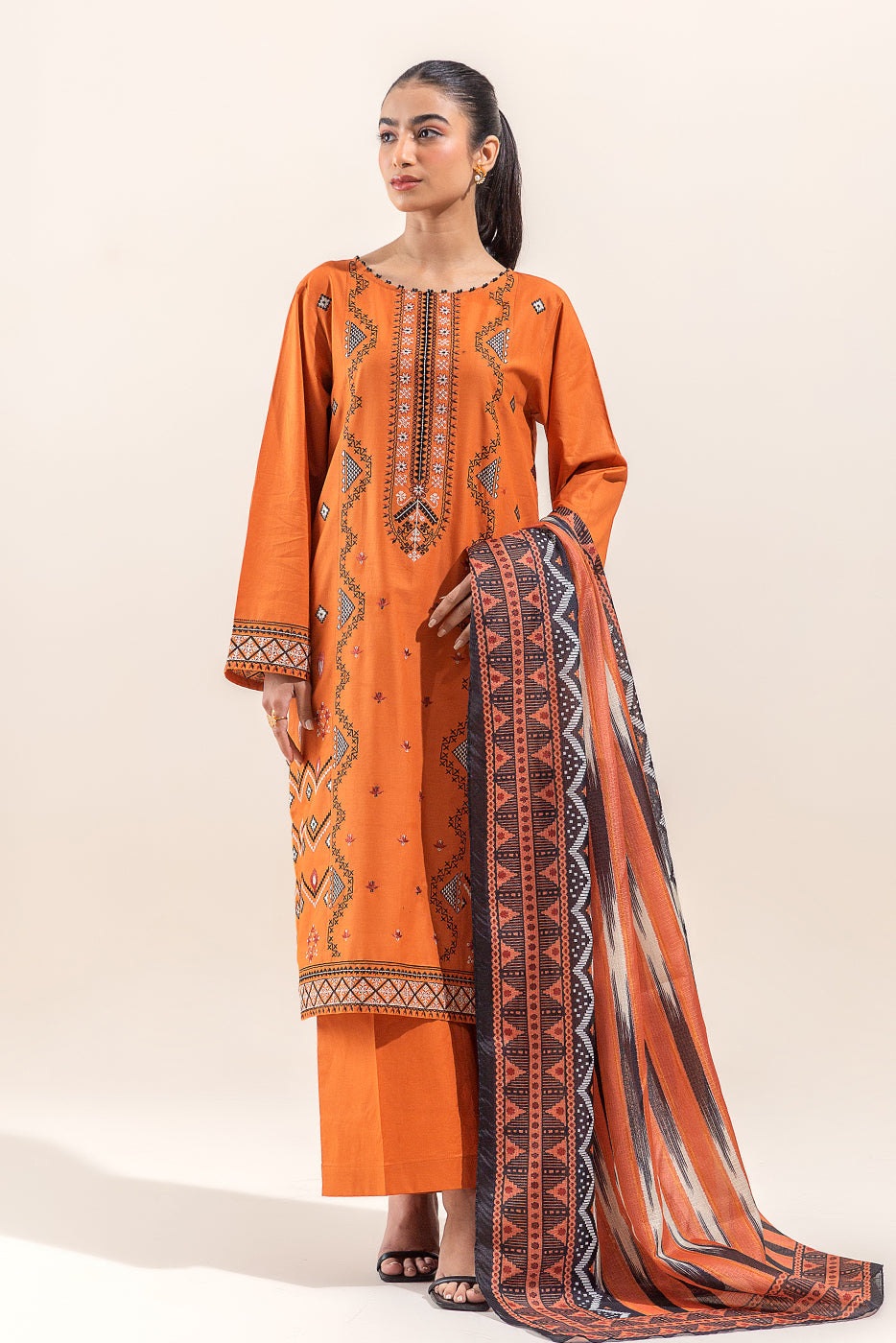 2 PIECE EMBROIDERED LAWN SUIT-RADIANT TRIBE (UNSTITCHED)
